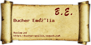 Bucher Emília névjegykártya